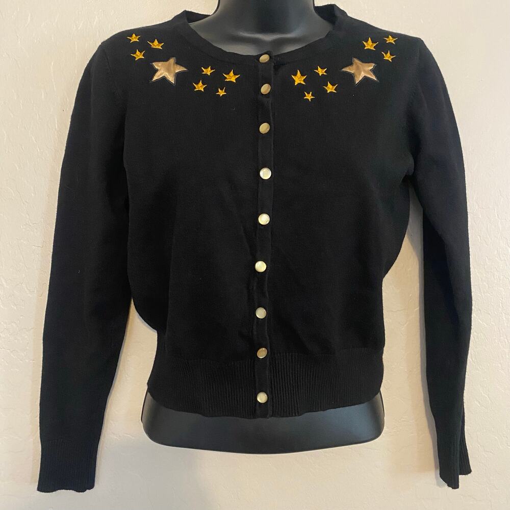 Banned Retro Unique Vintage Cardigan Womens Sz Medium Stars Rockabilly Pinup